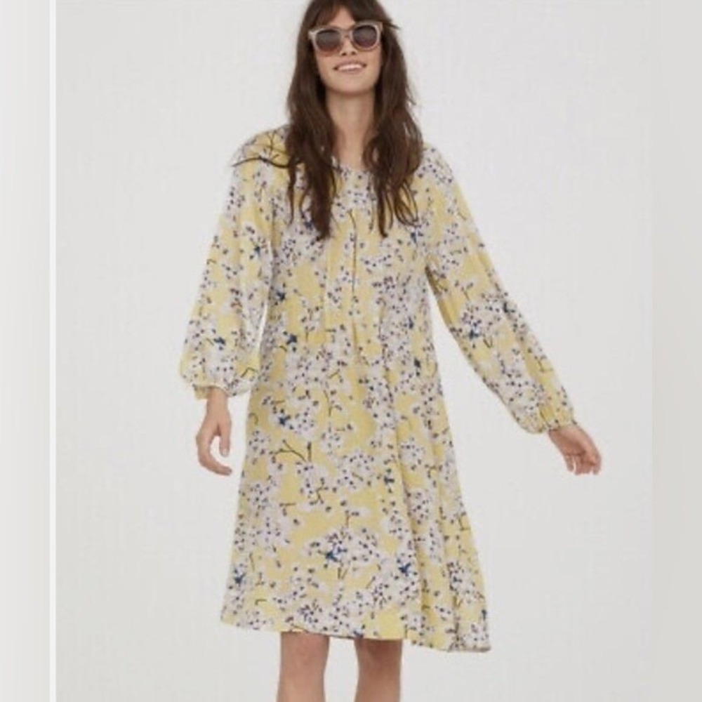 Anna Glover x H&M Dress Womens 6‎ Yellow Floral Butterfly Boho Romantic Spring